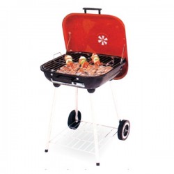 Enameled square grill with lid