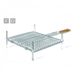 Heavy duty grill with wooden handle